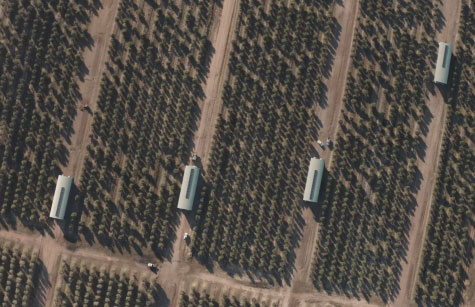 mobile chicken shed aerial view
